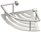 Elegant Corner Shelf With Rails, Satin Nickel, 8"