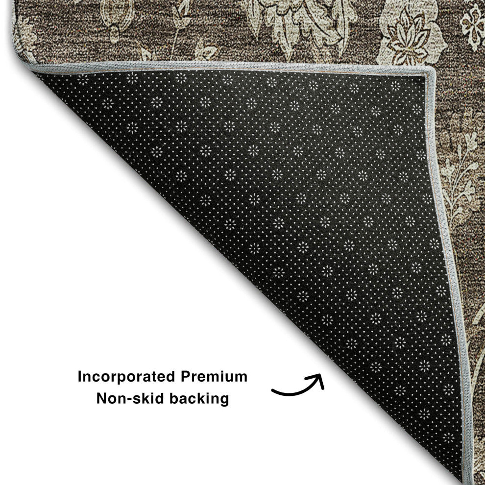 Premium Machine Washable Mayfield AMF680 Chocolate 2'3" x 7'6" Runner Rug