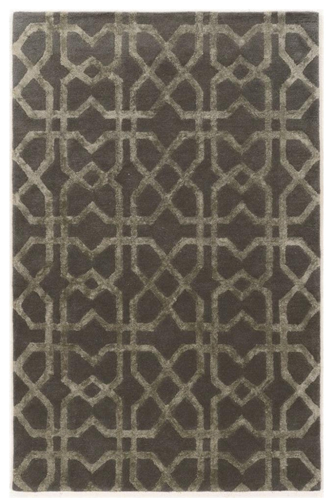 Linon Aspire X's Hand Tufted Wool 8'x11' Rug in Gray