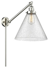 X-Large Cone 1-Light Swing Arm, Brushed Satin Nickel, Seedy