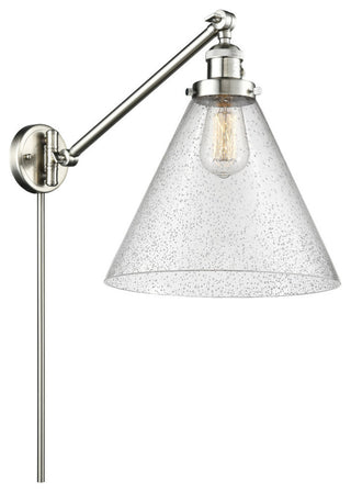 X-Large Cone 1-Light Swing Arm, Brushed Satin Nickel, Seedy
