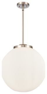 Beacon Pendant, Brushed Satin Nickel, Matte White, Matte White
