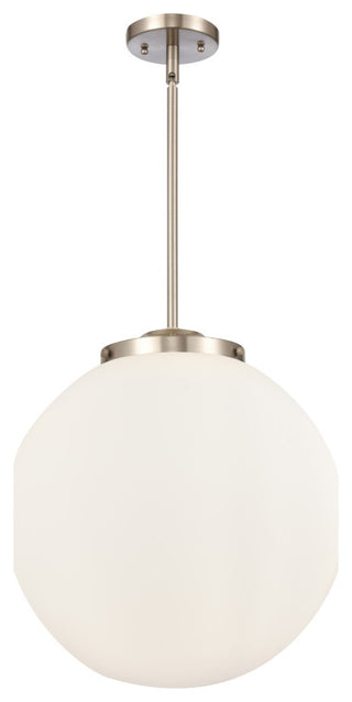 Beacon Pendant, Brushed Satin Nickel, Matte White, Matte White