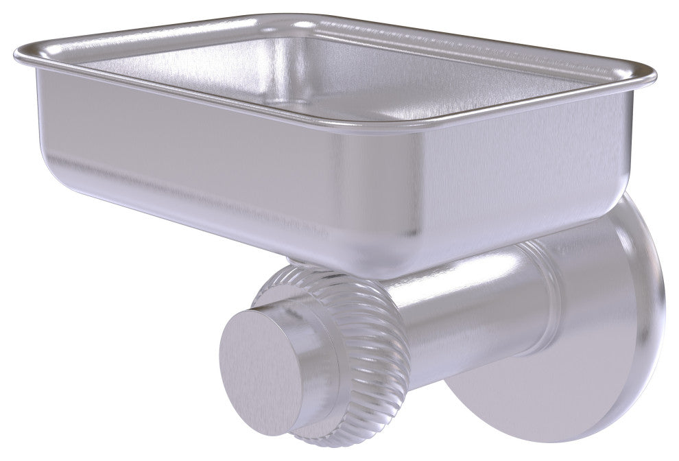 Mercury Wall Mounted Soap Dish with Twisted Accents, Satin Chrome