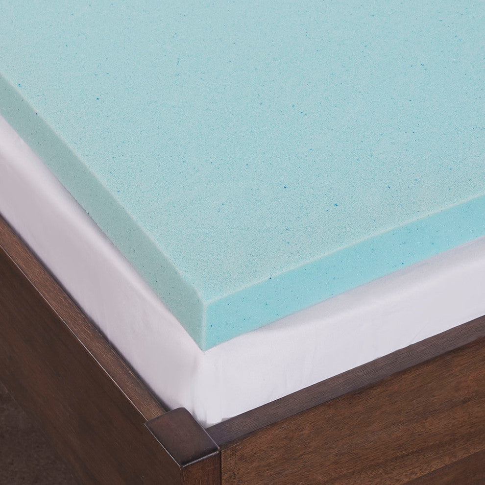Sleep Philosophy 2" Memory Foam Mattress Topper, White, Twin Xl