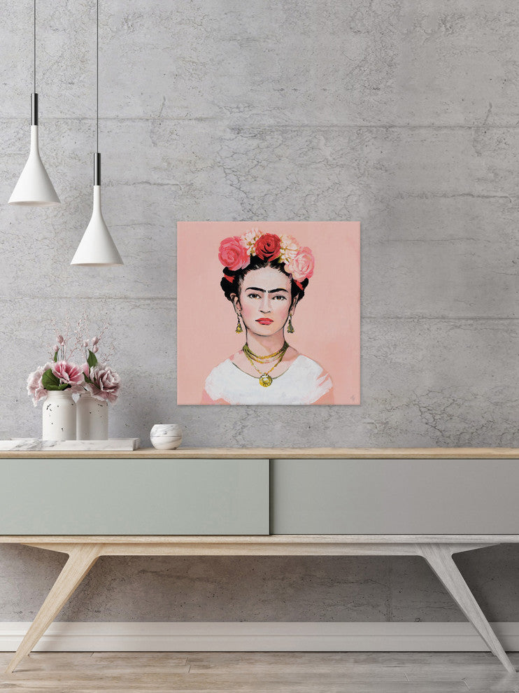 "Eyebrows" Painting Print on Wrapped Canvas, 18"x18"