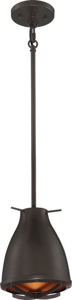 Nuvo Thrust LED Small Pendant Ceiling Light Fixture, Dark Bronze