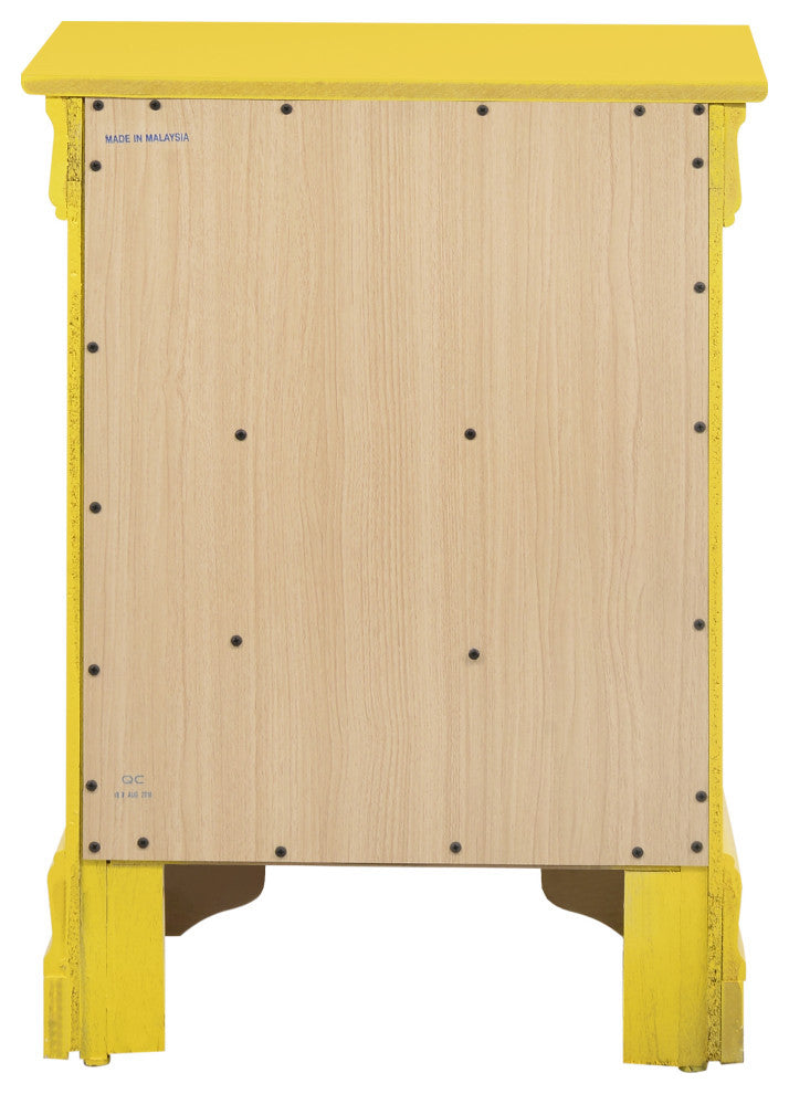 Louis Philippe 3-Drawer Nightstand (29 in. H x 21 in. W x 16 in. D), Yellow