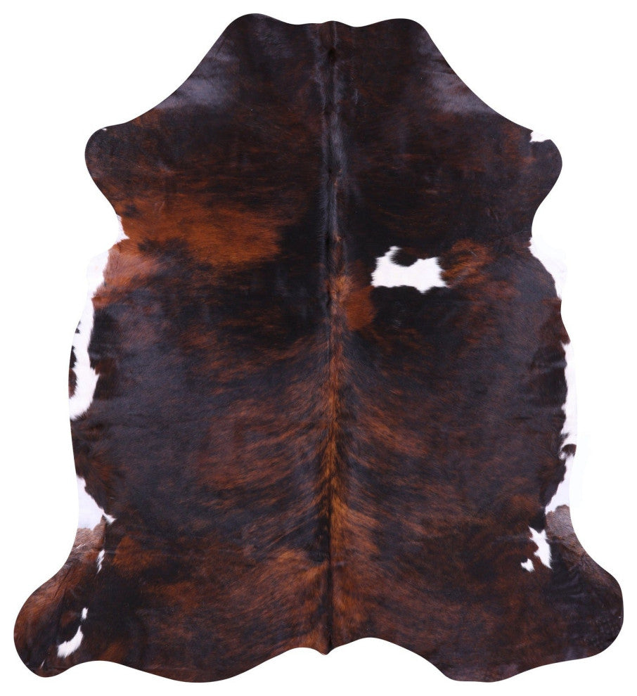 6' 7" X 6' 2" Brindle Natural Cowhide Rug C2259