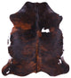 6' 7" X 6' 2" Brindle Natural Cowhide Rug C2259
