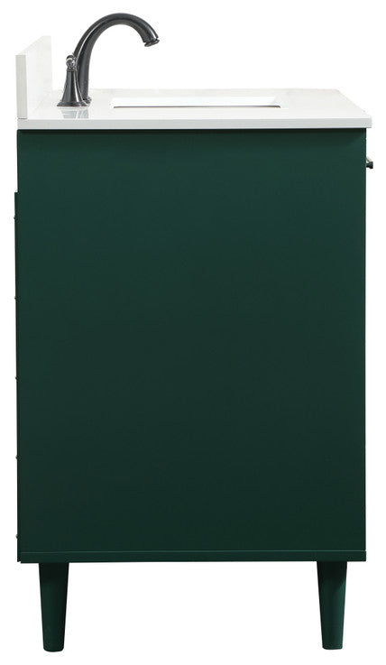 Home Living Modern Natural Oak-Light Bathroom Vanity, Green, 42"