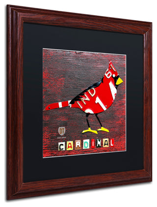 "Indiana Cardinal" Matted Framed Canvas Art by Design Turnpike