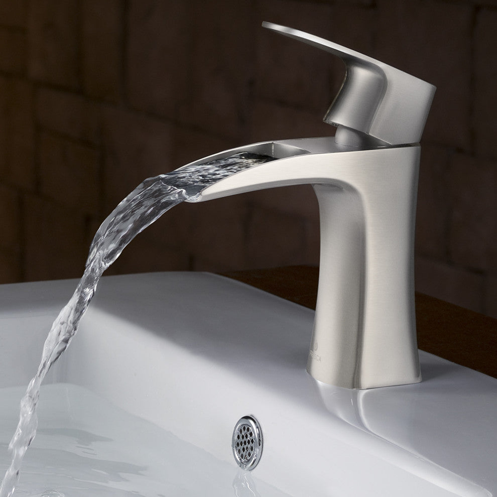 Fresca Fortore Single Hole Mount Bathroom Vanity Faucet, Brushed Nickel
