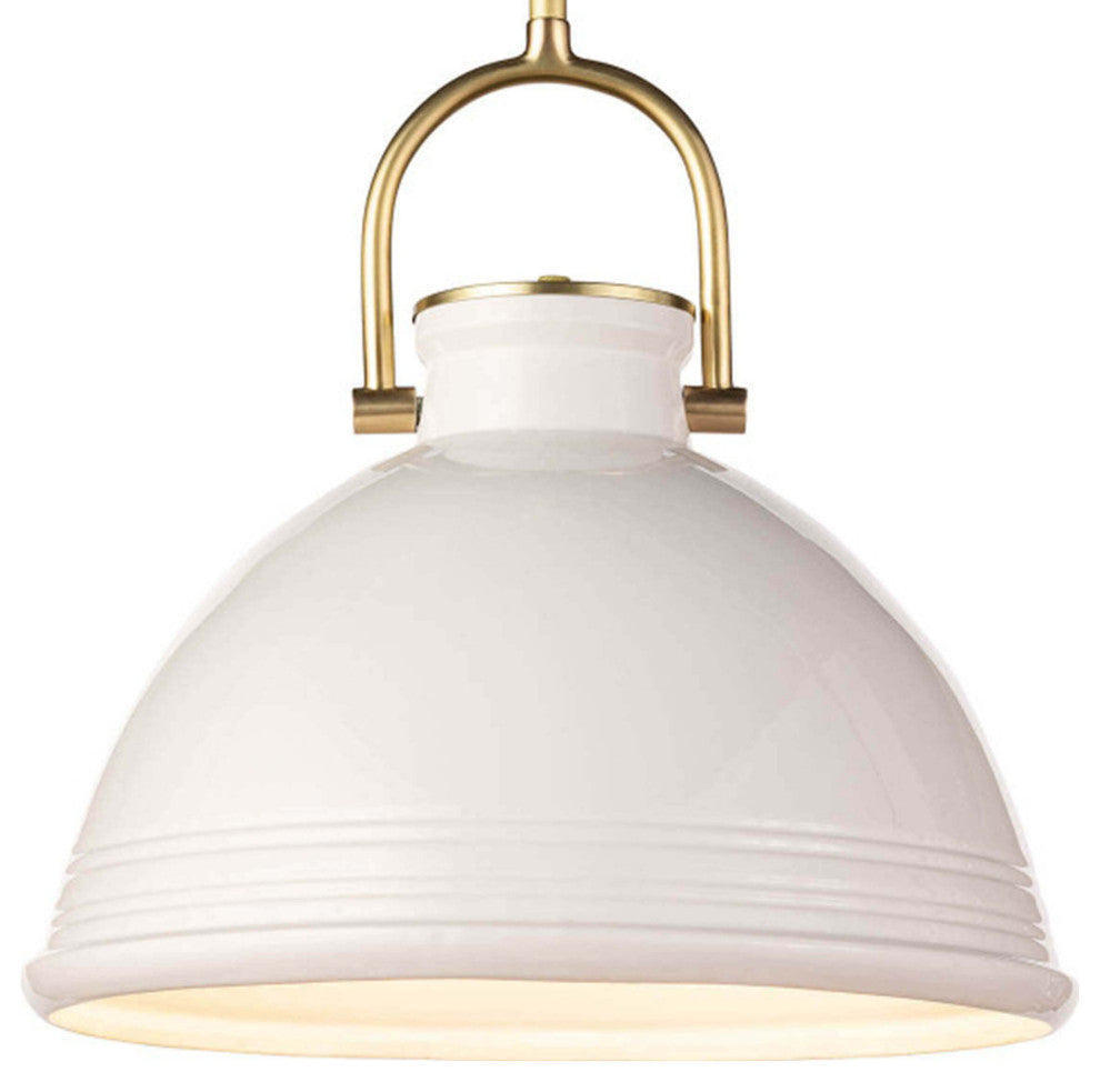 Eloise Ceramic Pendant, White