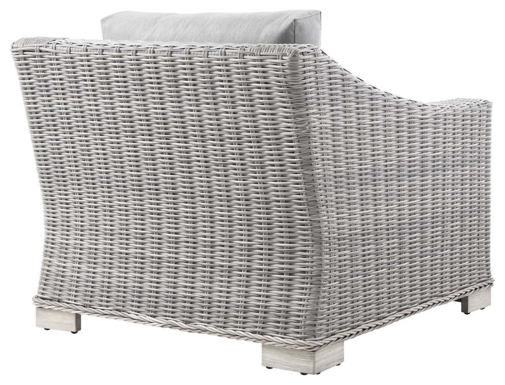 Conway Outdoor Patio Wicker Rattan Armchair Light Gray Gray