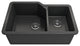 Sotto Dual-Mount Fireclay 33" 60/40 Double Bowl Kitchen Sink in Matte Dark Gray