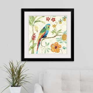"Tropical Paradise I" Black Framed Art Print, 28"x28"x1"