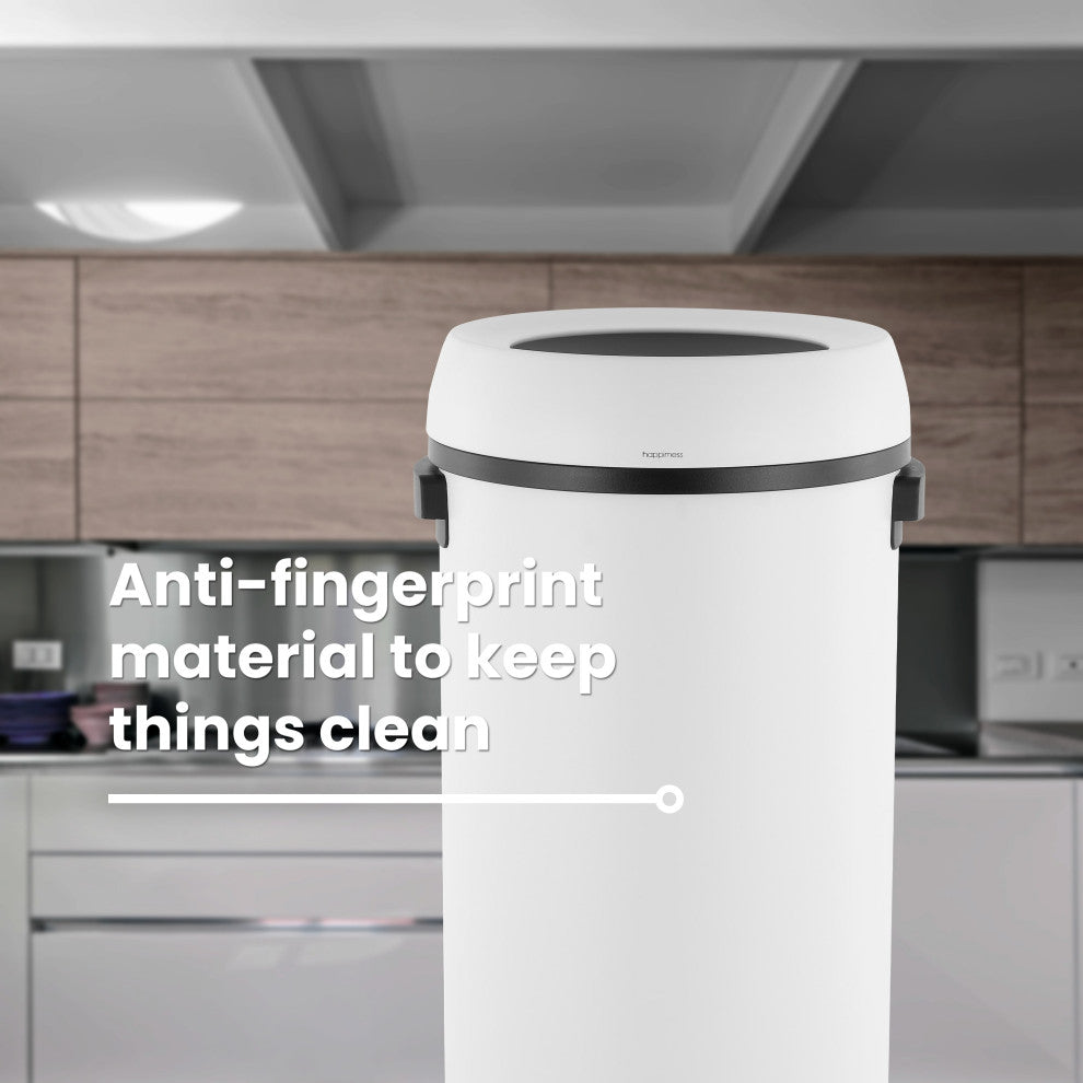 Chuck Kitchen/Office 17.2-Gallon Open-Top Trash Can, White