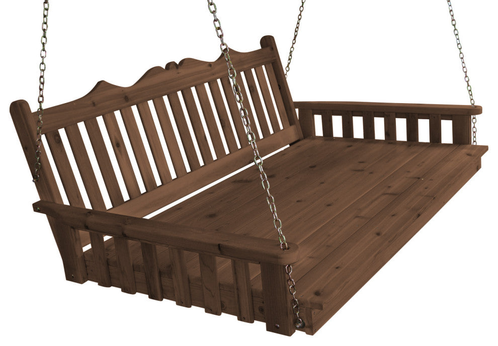 Cedar Royal English Swingbed, Mushroom Stain, 4 Foot