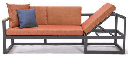 LeisureMod CSLBL-80OR-BU Chelsea Adjustable Headrest&Coffee Table Cushions