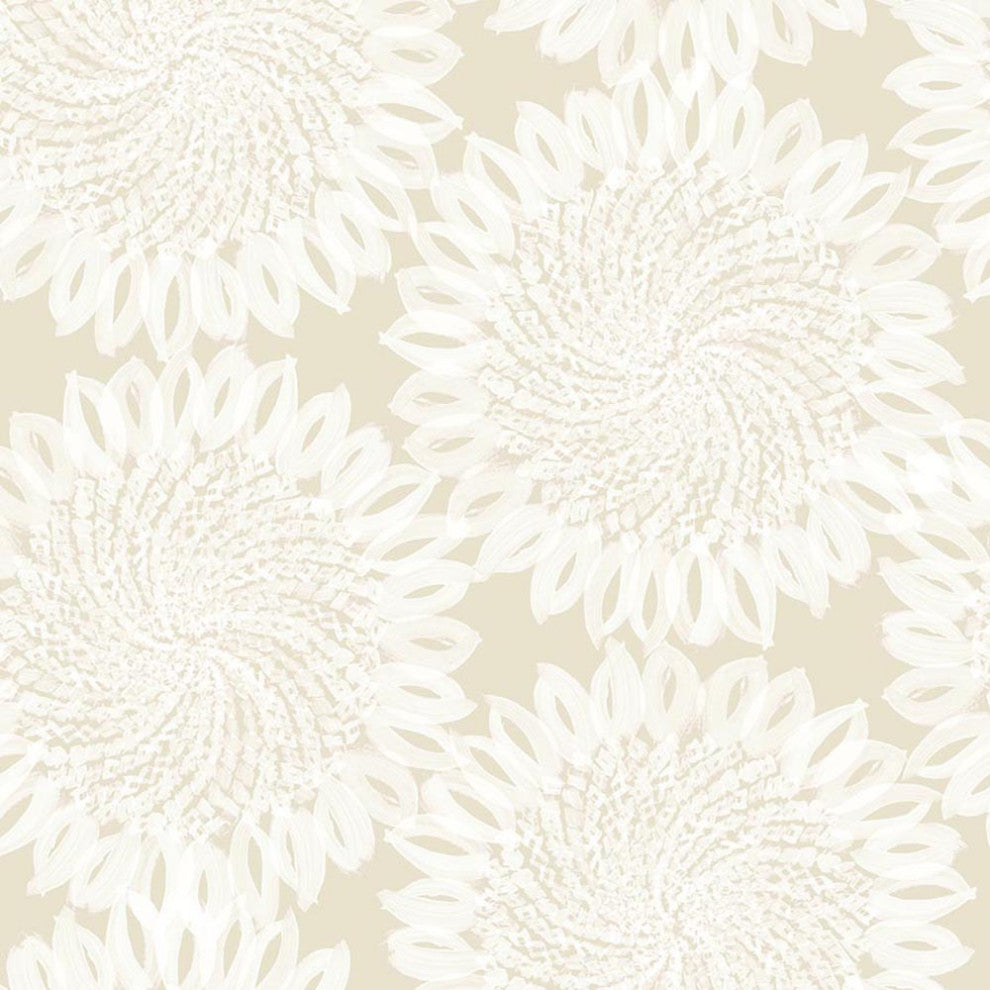 Sunburst Wallcovering, Soft Beige, Roll, Traditional