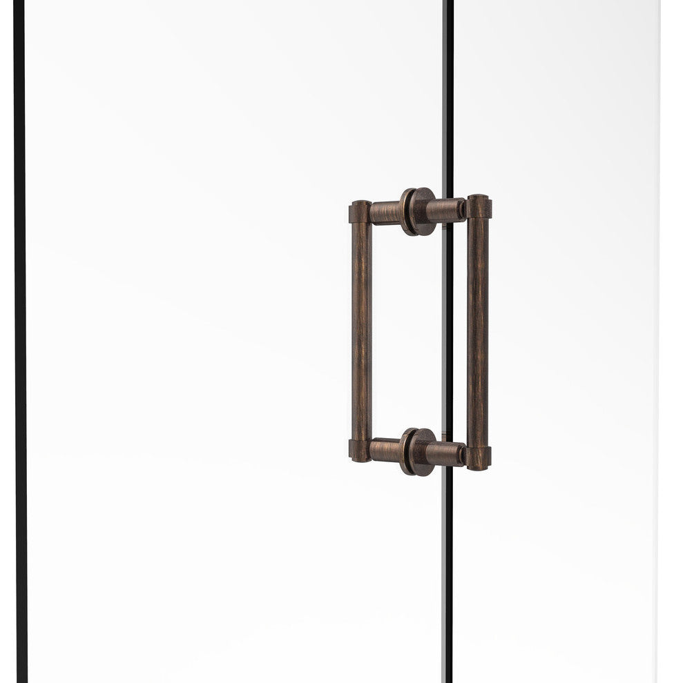 Contemporary 8" Back to Back Shower Door Pull, Venetian Bronze