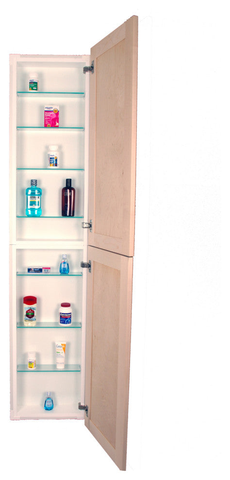 Fruitville Shaker Style Frameless Recessed Wood Pantry Cabinet, 14x62, Unfinished