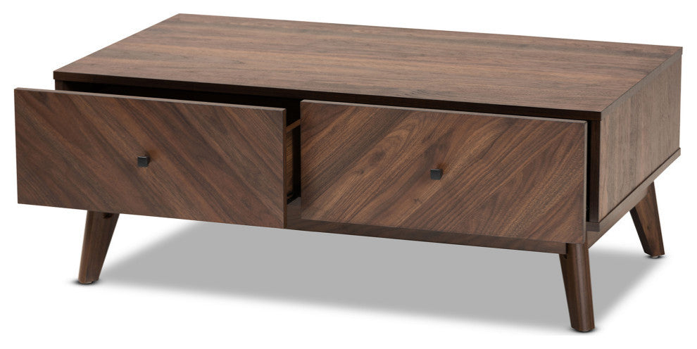 Hugo Mid-Century Coffee Table, Walnut Brown