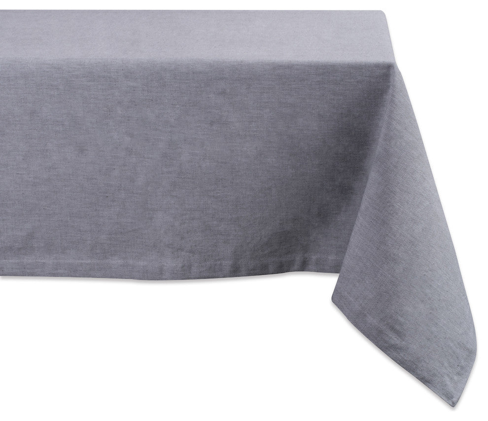 DII Gray Solid Chambray Tablecloth 60"x104"