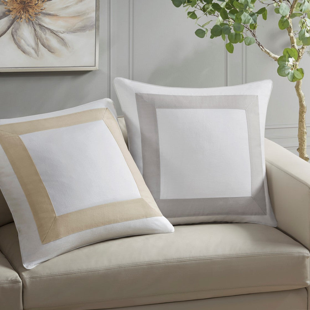 Croscill Home Perla Modern Euro Sham 26x26, Gray