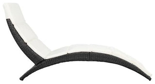vidaXL Sun Lounger Black, Cream White