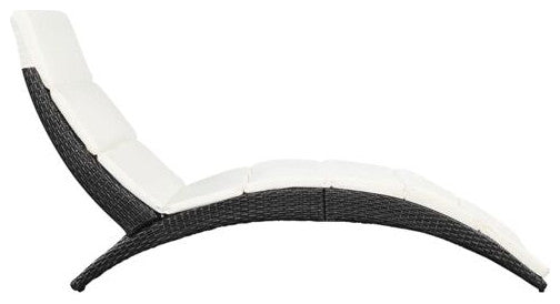 vidaXL Sun Lounger Black, Cream White