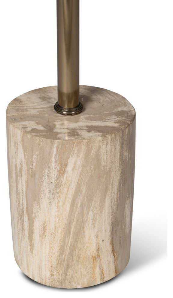 Relique Tabitha Drink Table, Brass  Frame Natural Light Top