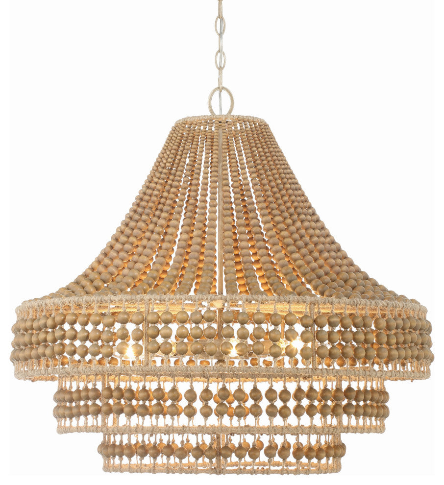 Crystorama Lighting Group SIL-B6008 Silas 8 Light 30"W Beaded - Burnished