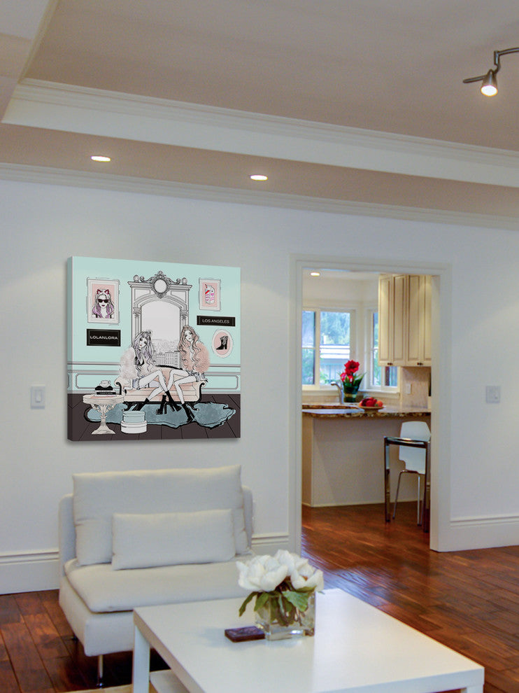 "LA Shopping" Painting Print on Wrapped Canvas