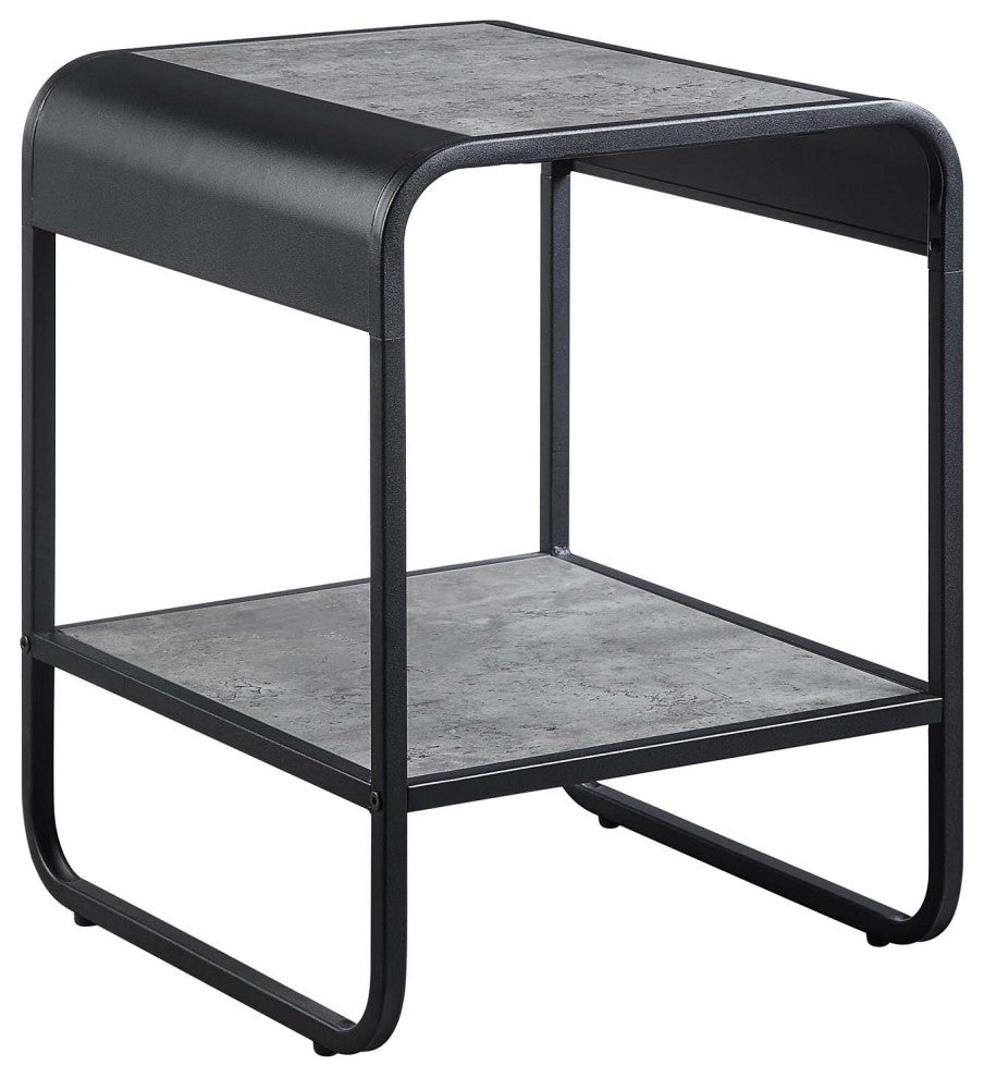 End Table With Shelf, Grey