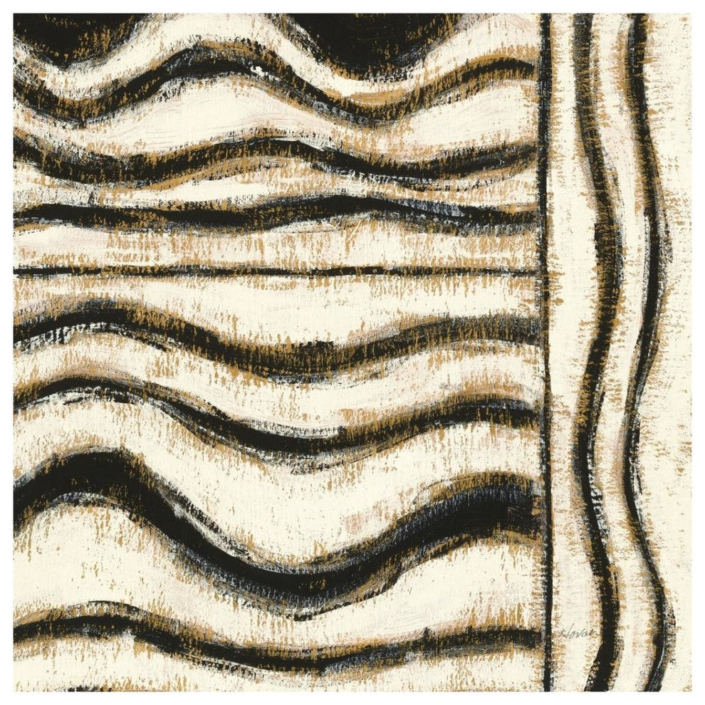 "Black and Gold Geometric VI" Digital Paper Print by Shirley Novak, 38"x38"