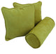 Double-Corded Solid Microsuede Throw Pillows With Inserts, Set of 3, Mojito Lime