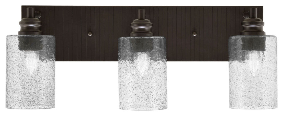 Edge 3-Light Bath Bar, Espresso Finish, 4" Smoke Bubble Glass