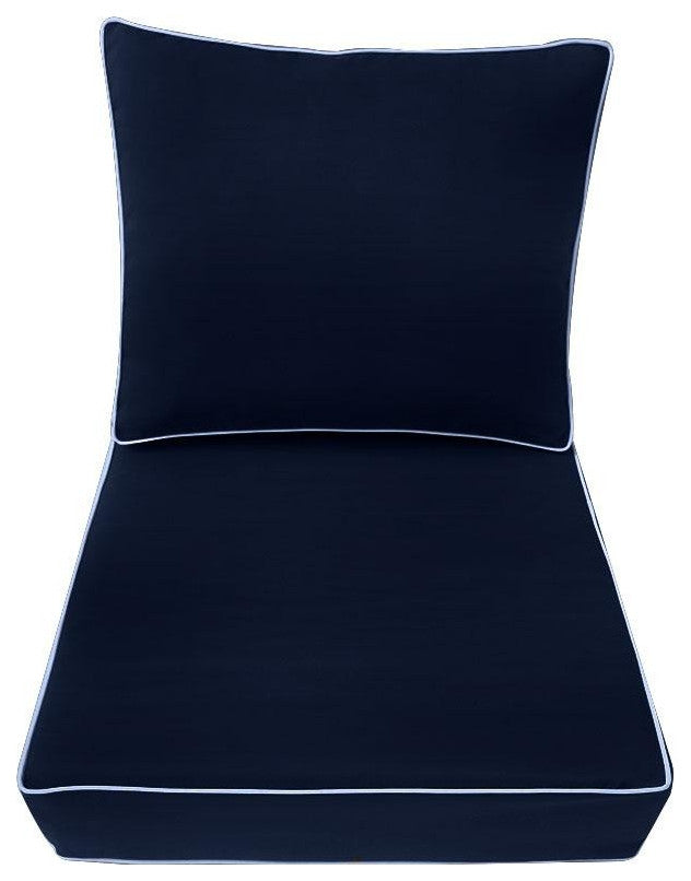 |COVER ONLY|Outdoor Contrast Pipe Trim Medium Deep Seat Back Pillow Cover AD101