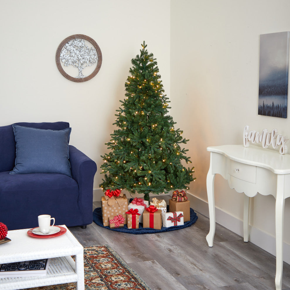 6' Vermont Fir Artificial Christmas Tree With 250 Clear LED Lights