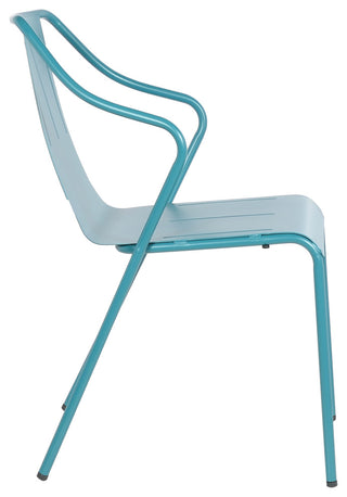 Patio Dining Armchair in Frosted Teal(Set of 4)
