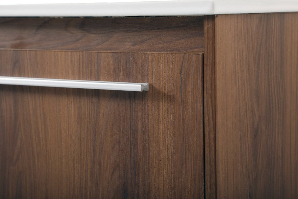 40" Single Bathroom Floating Vanity, Walnut Brown