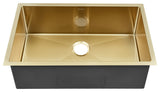 Rivage 30"x18" Stainless Steel, Single Basin, Undermount Kitchen Sink, Gold