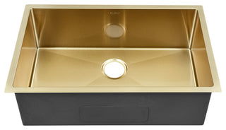Rivage 30"x18" Stainless Steel, Single Basin, Undermount Kitchen Sink, Gold