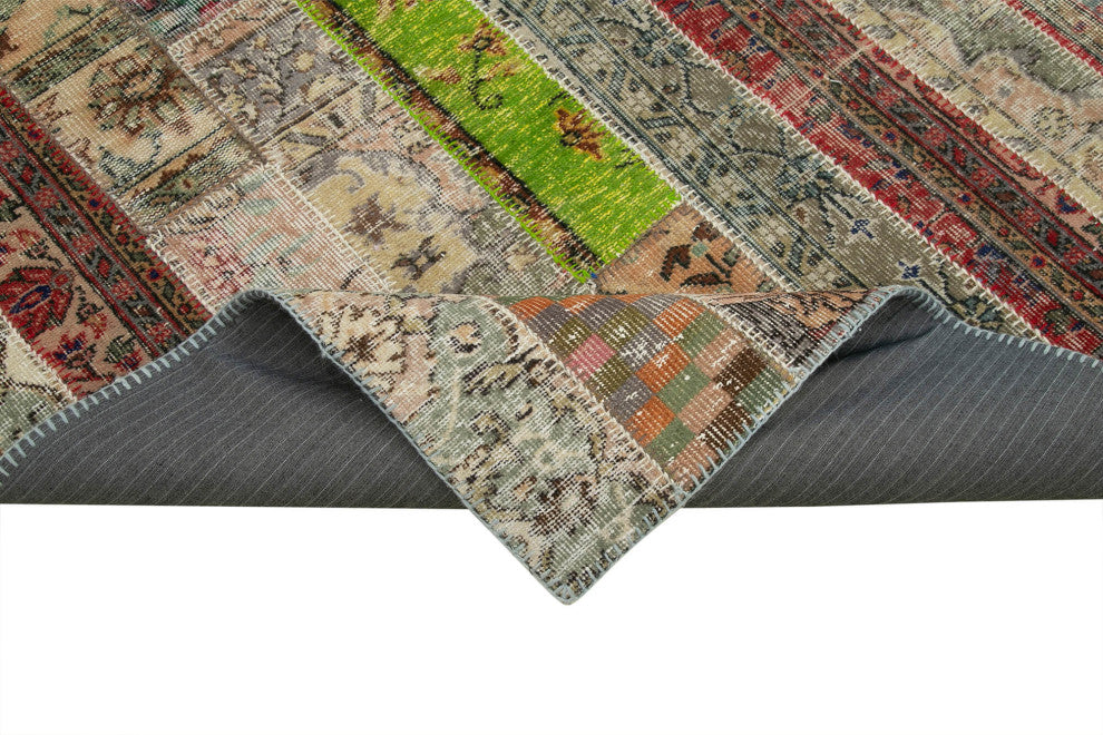 Rug N Carpet - Handwoven Turkish 6' 7" x 9' 10" Unique Patchwork Area Rug