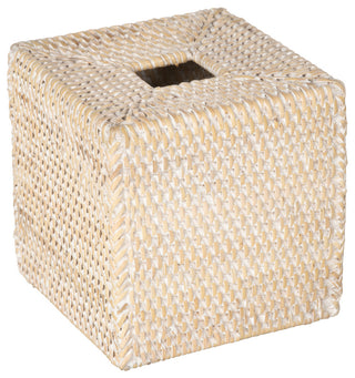 Loma Square Rattan Tissue Box Cover, Latte