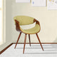 Armen Living Butterfly Modern Metal Dining Chair in Walnut and Green