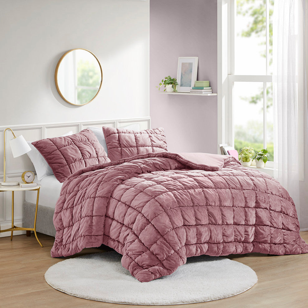 Intelligent Design Velvet Dream Puff 3 Piece Comforter Set