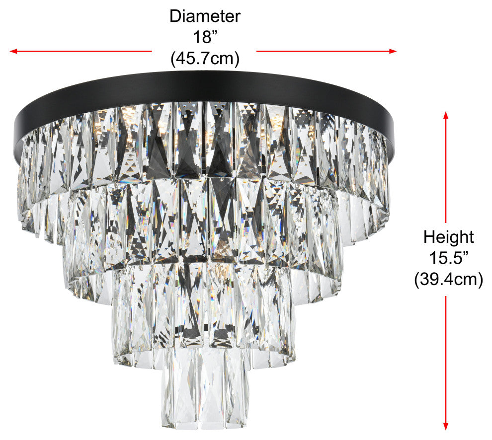 Home Living 18" Flush Mount, Black